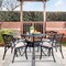 Set of 2 Cast Aluminium Dining Chairs with Cushions, Olefin Fabric